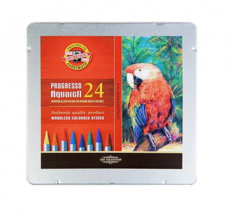 Набор карандашей акварельные "Progresso Aquarell", 24цв., метал.пенал